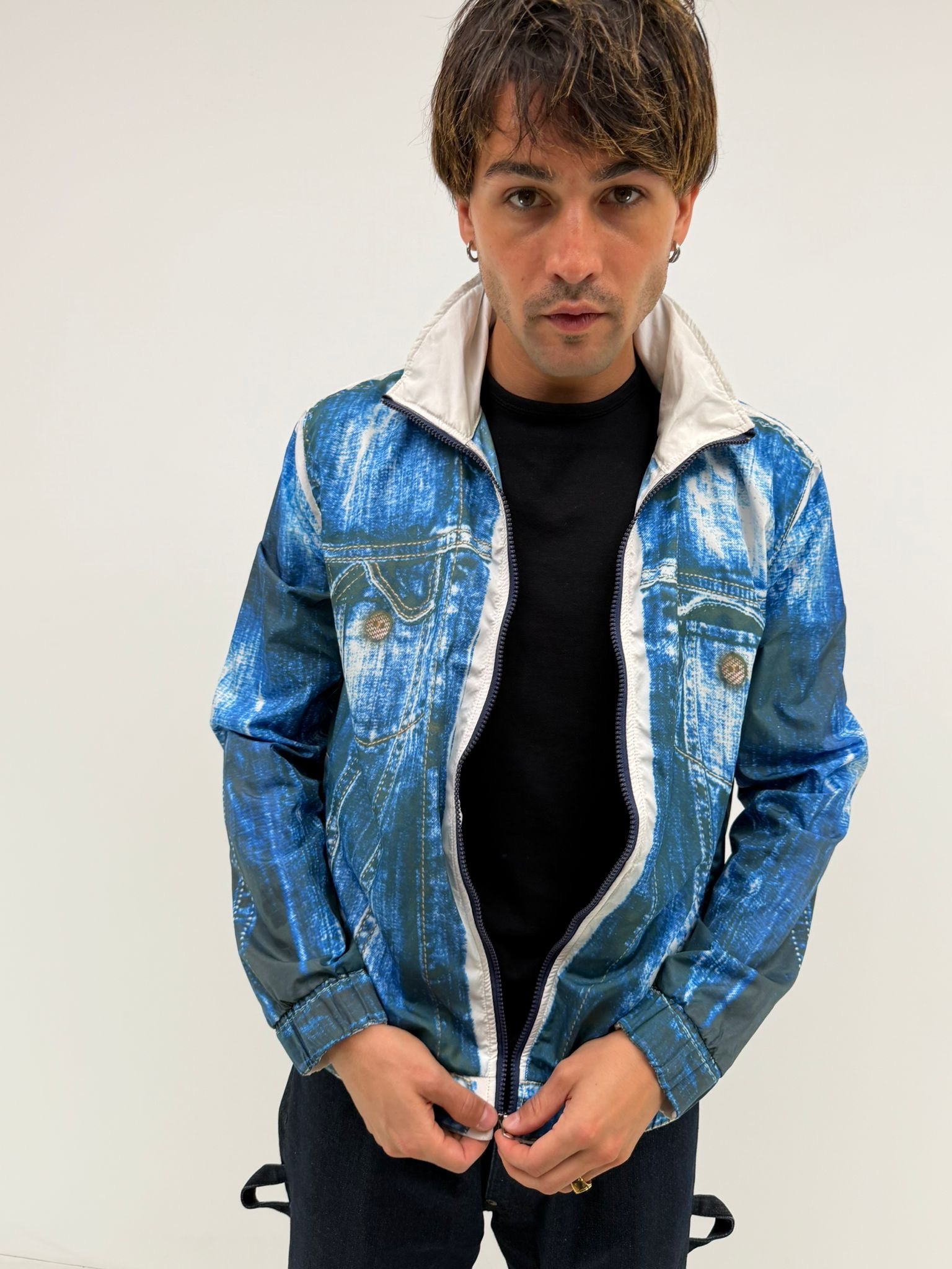Simulated denim jacket (L)