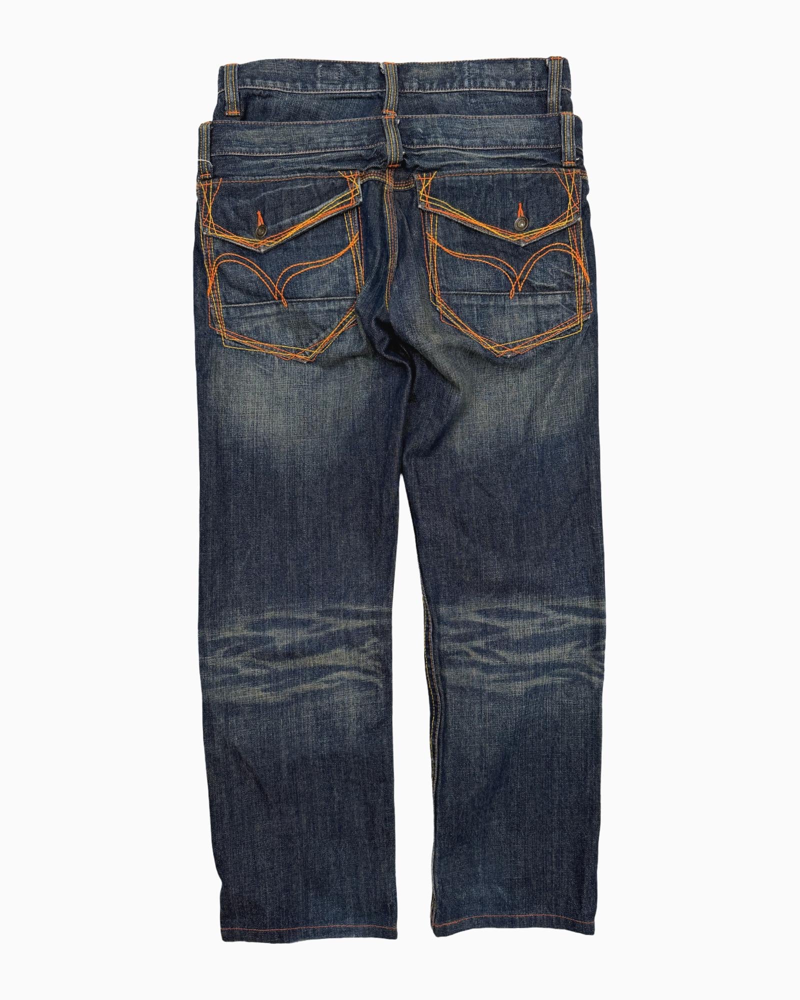 Double contrast stitching jeans (W30)