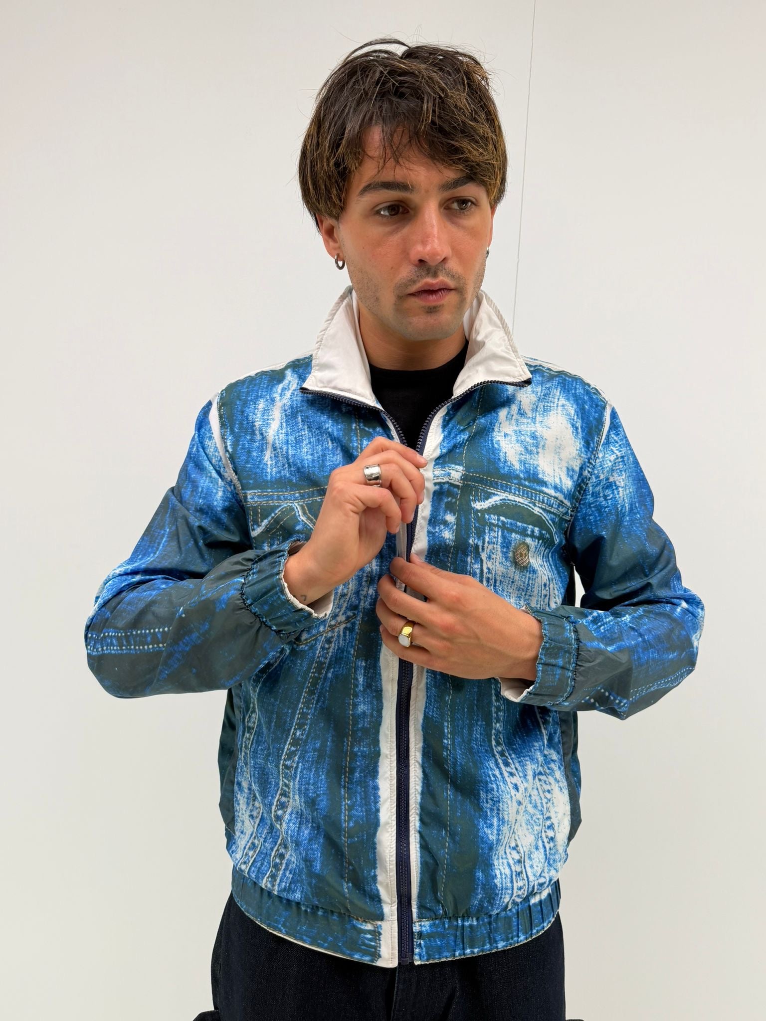 Simulated denim jacket (L)
