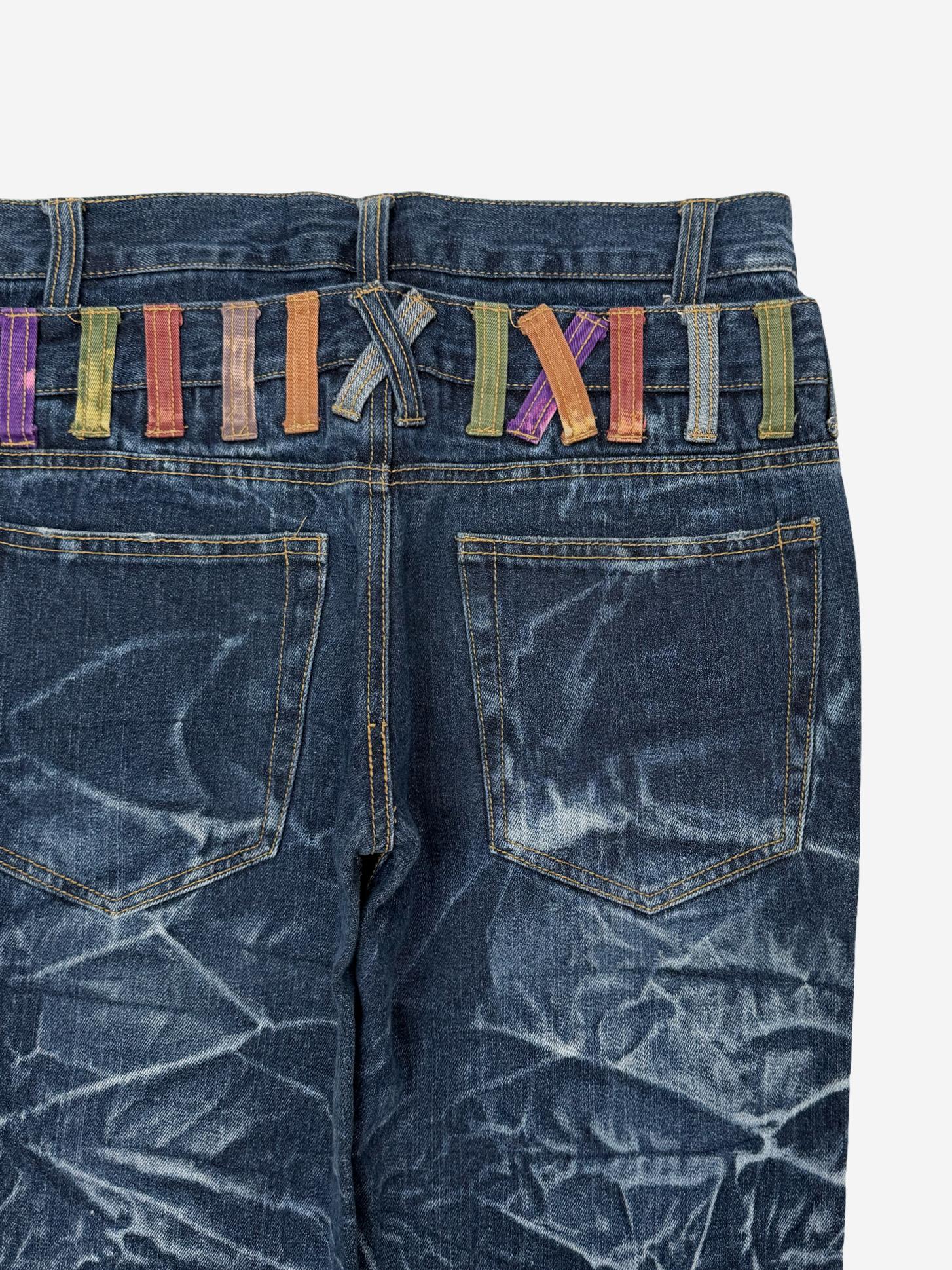 Colorful double-waist jeans (W29)