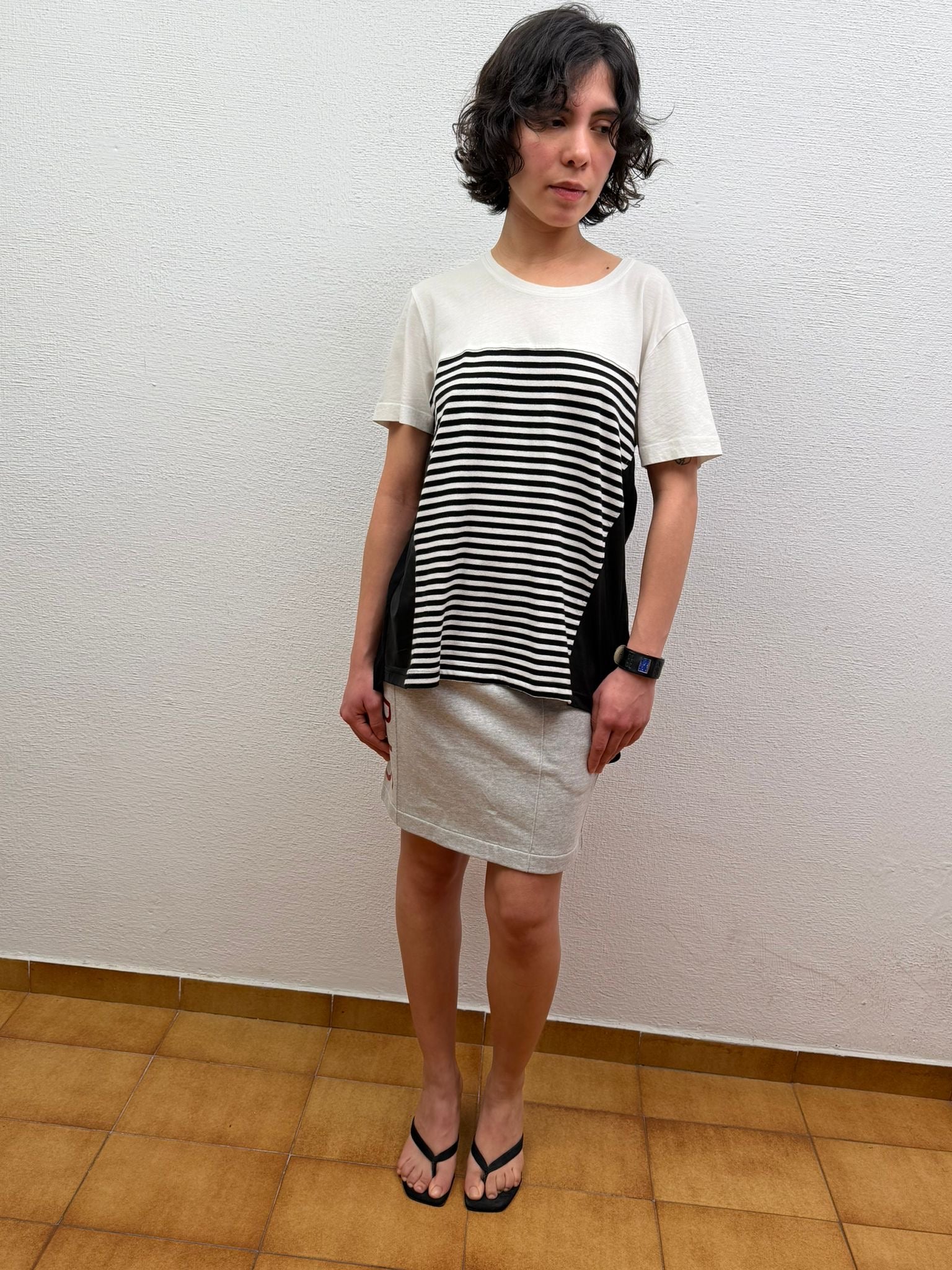 Striped tee open back (M)