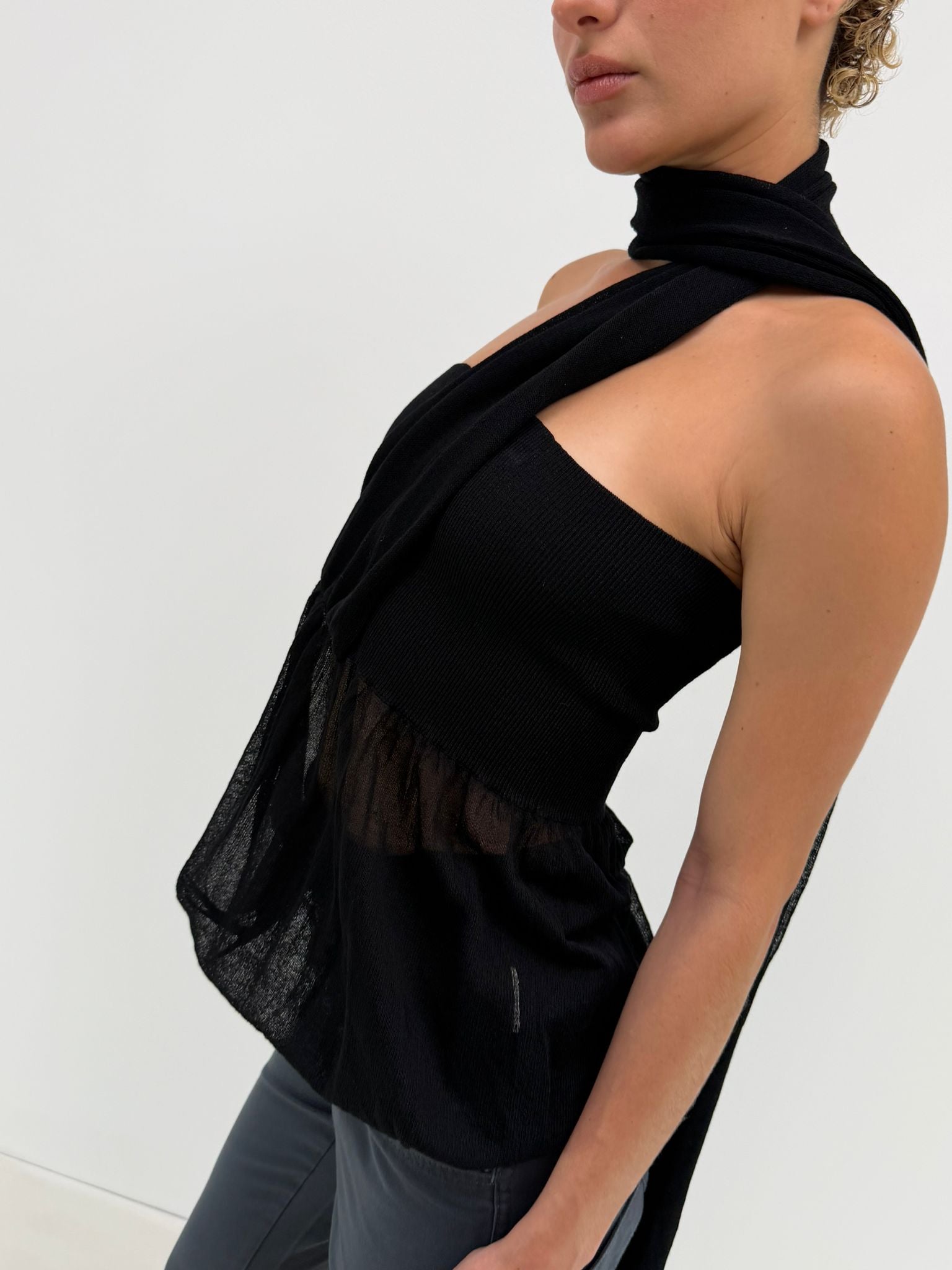 Strapless top with scarf (S)