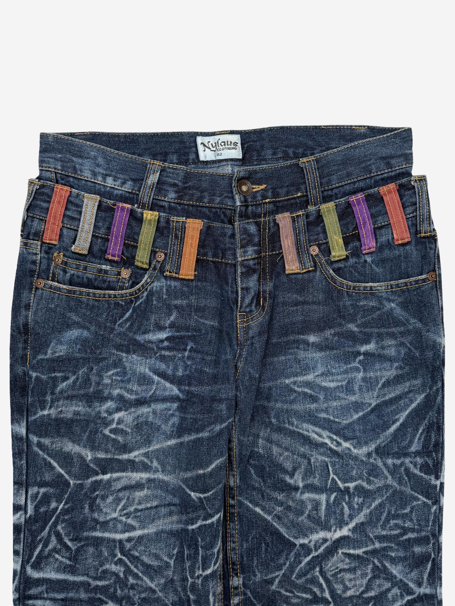 Colorful double-waist jeans (W29)