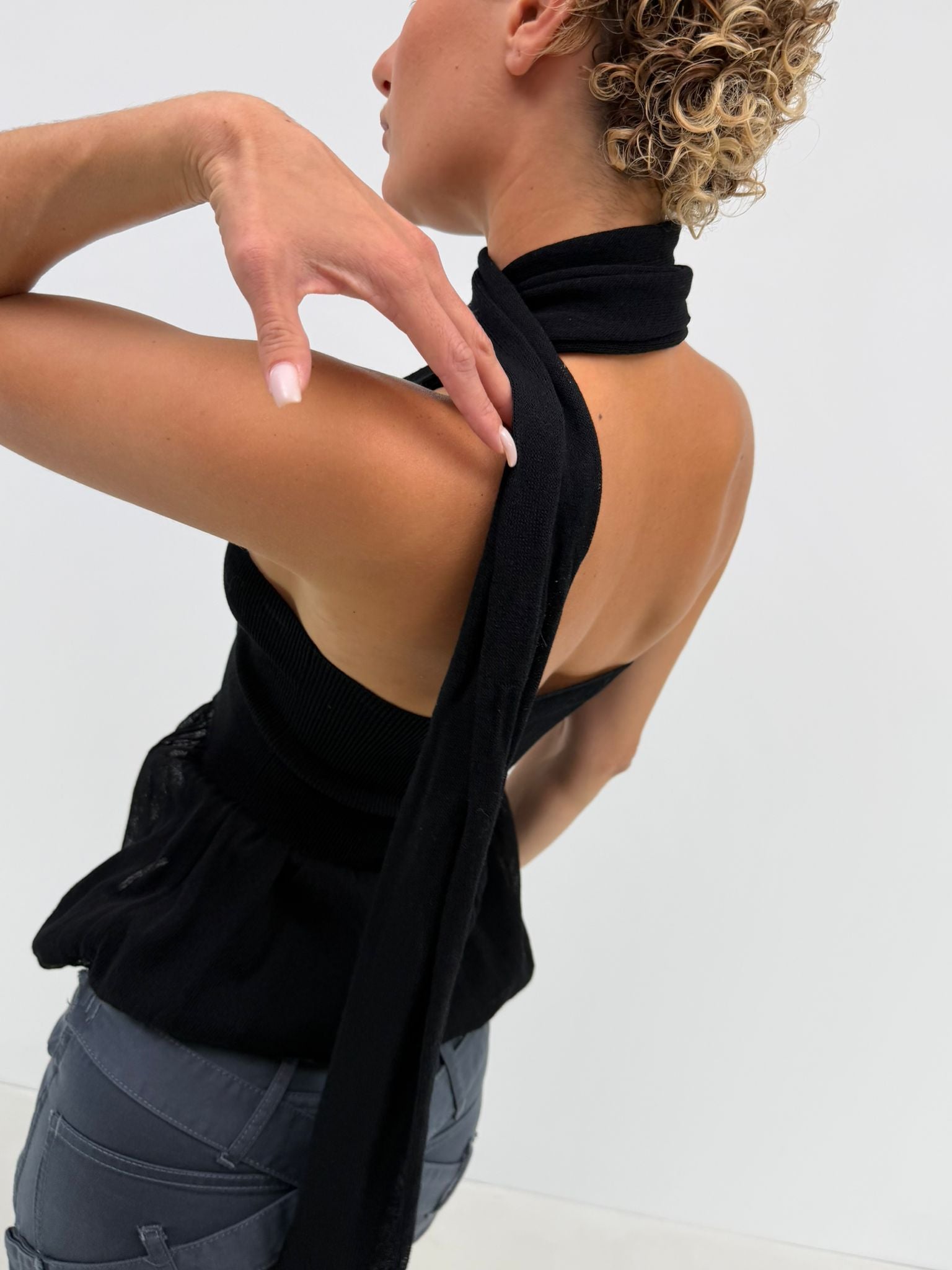 Strapless top with scarf (S)