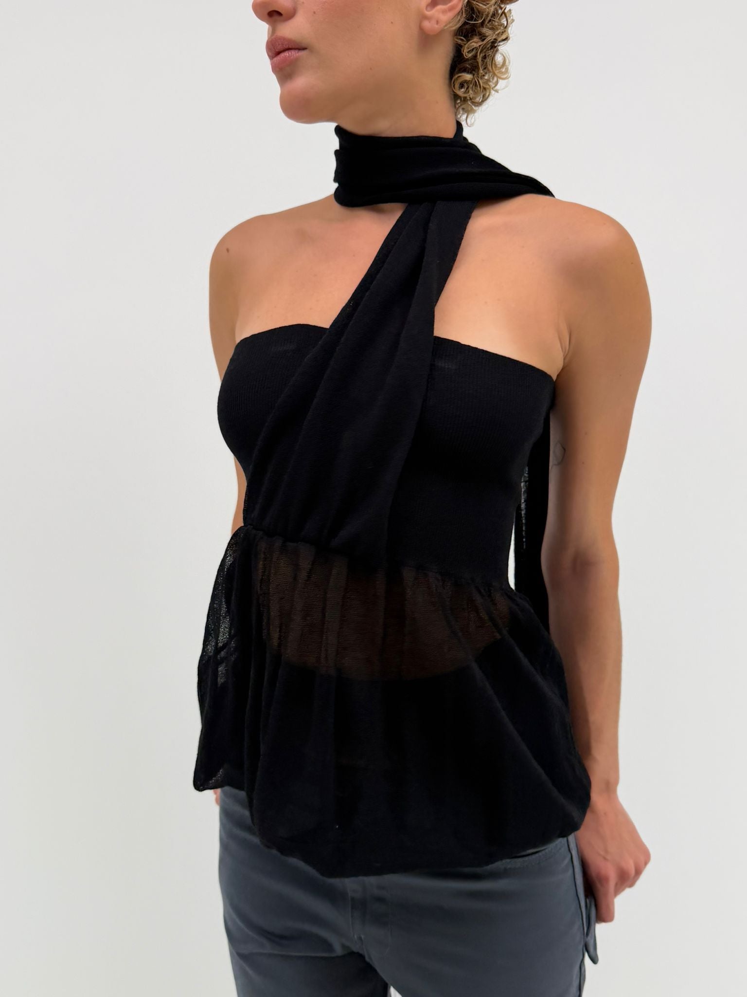 Strapless top with scarf (S)