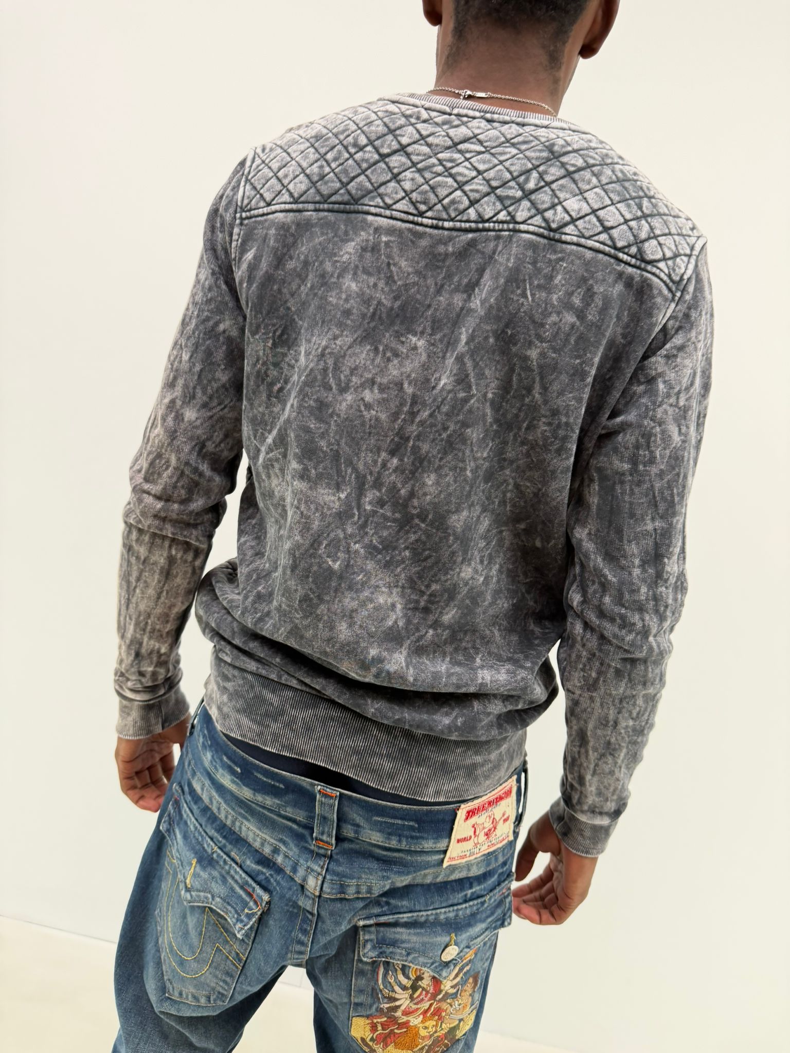 Washed Cross Sweater (L)