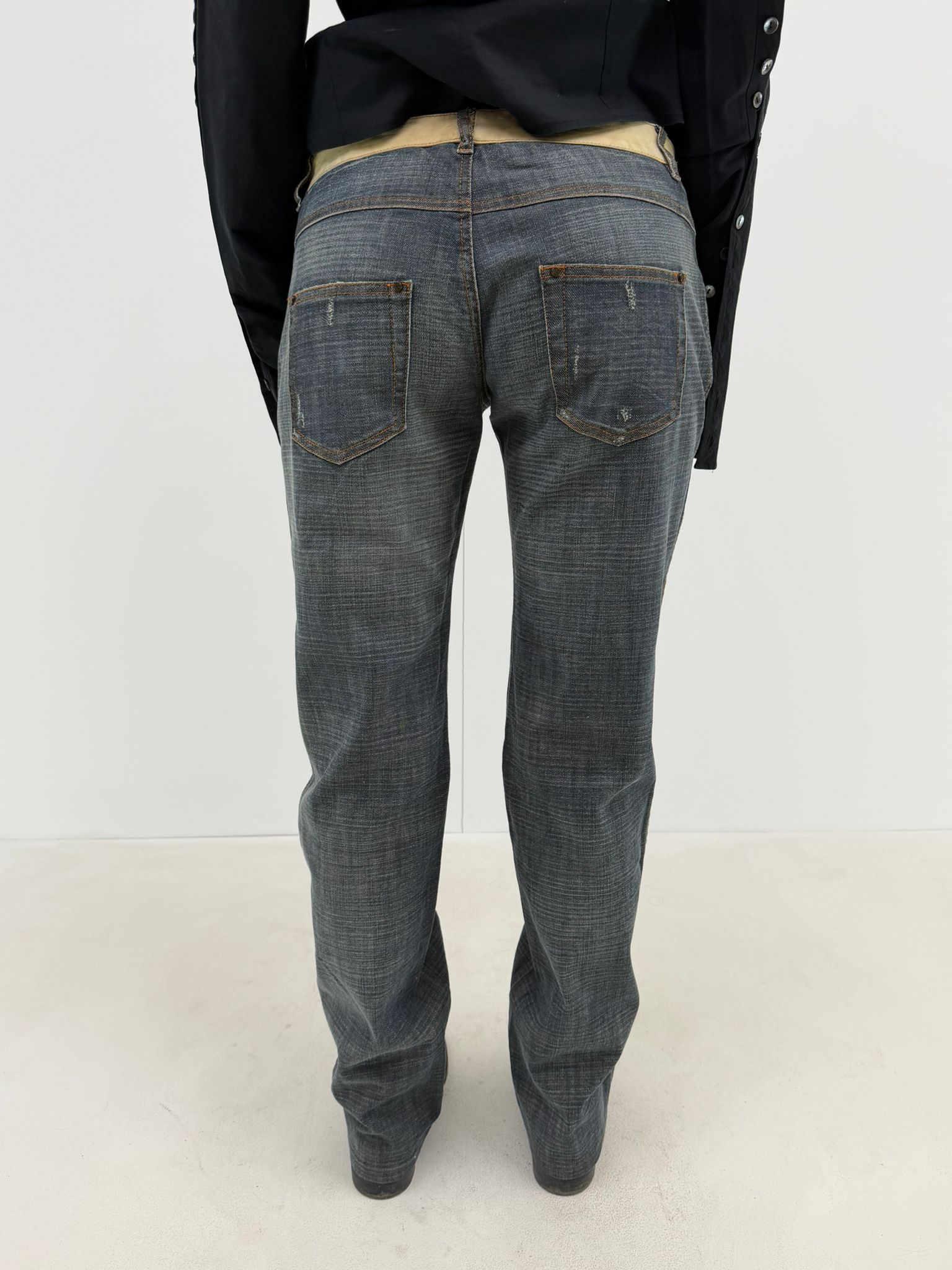 Contrast waistband jeans (W28)