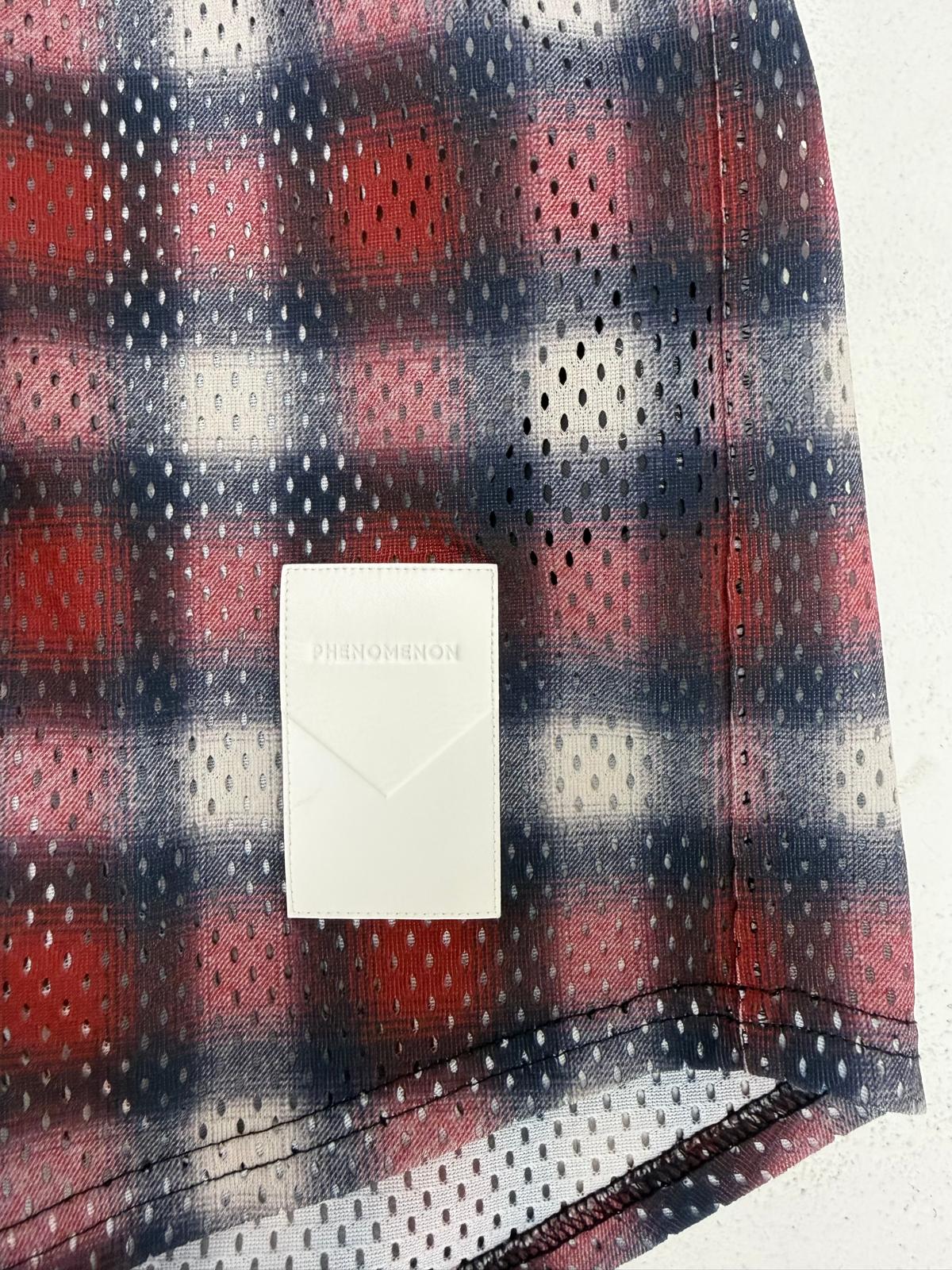 Phenomenon Mesh Plaid Shirt (M)